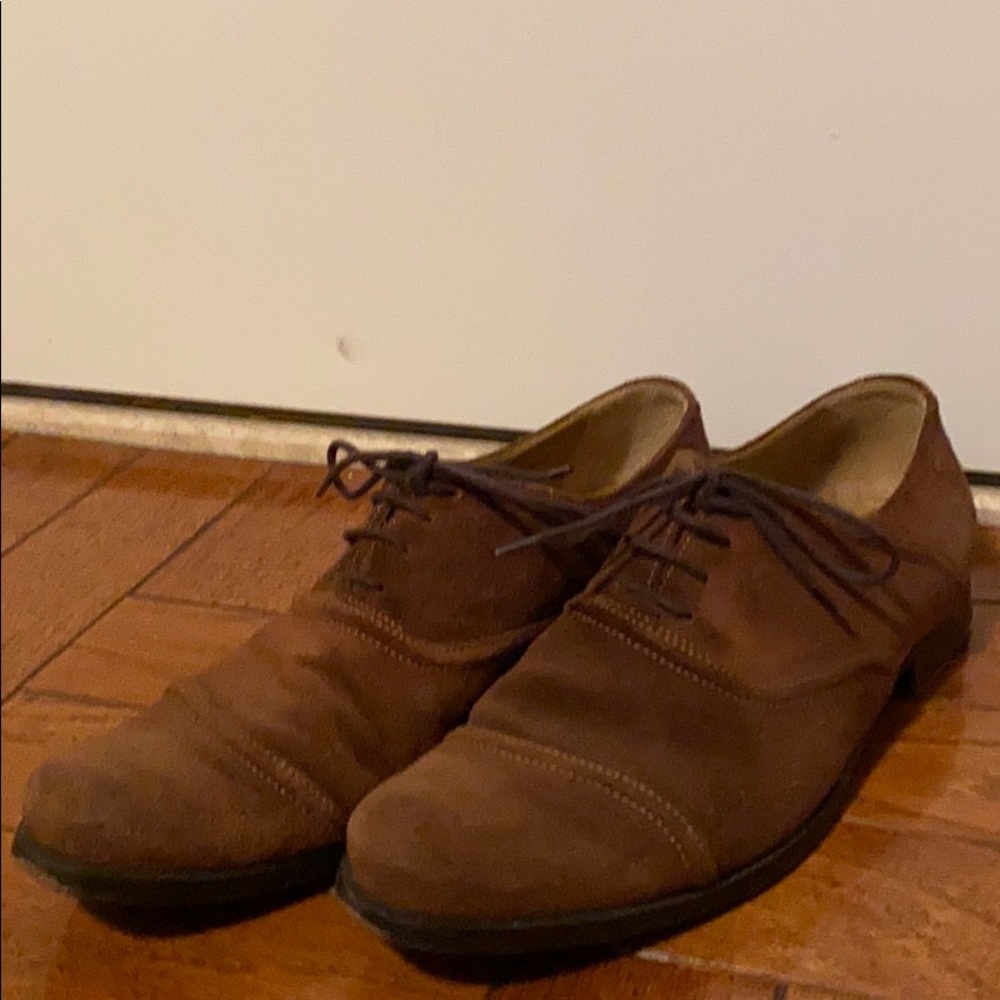 Billy Reid Brown Suede Cap Toe Oxford Shoes